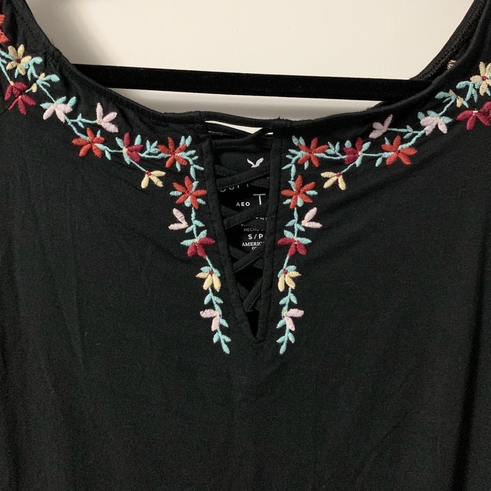 AEO Off the Shoulder Black Bodysuit - Picture 2 of 2